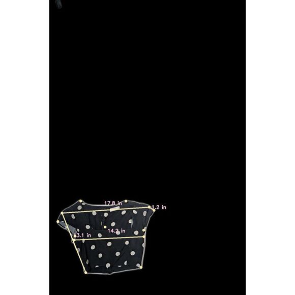 Flynn Skye Crop Top Cap Sleeve Polka Dot Square Neck Black Size Medium - Picture 7 of 7